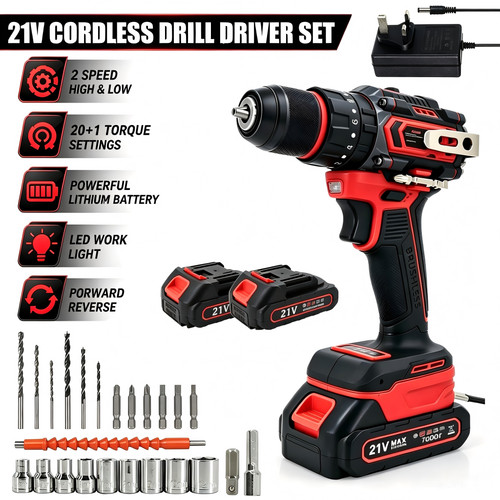Battery cordless drill 21v - 2,