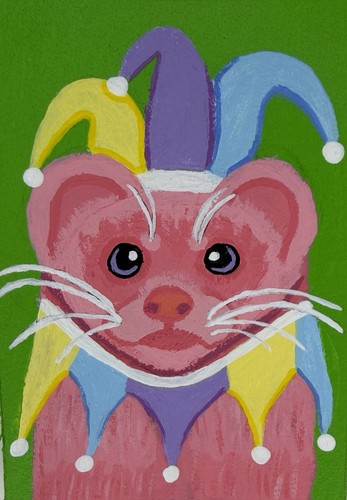 Ferret fools hand painted - of, fools-