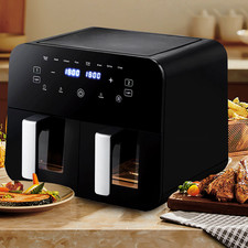 12L Dual Zone Digital Air Fryer, Large Capacity, Oil-Free with Timer and Lights