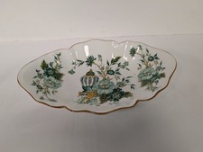 Crown Staffordshire Kowloon White Green Trinket Tray Dish