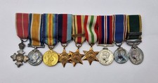 Original WW1/WW2 British 8th Army Miniature Medal Group of 9 OBE ,Territorial