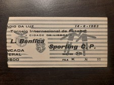 Ticket Benfica v Sporting CP Portugal 1983 Friendly