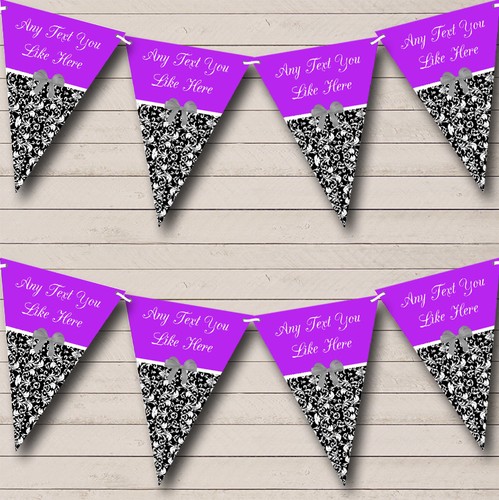 Party banner bunting purple - party,