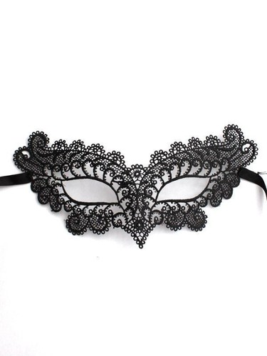 Halloween black lace mask - halloween,
