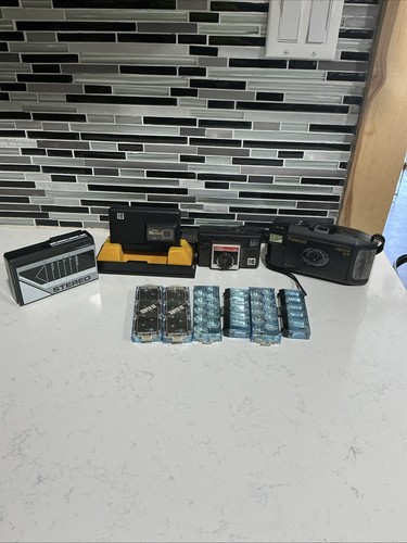 Vintage camera lot - camera, disk