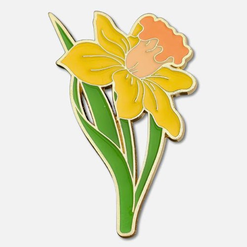 Daffodil flower pin badge - daffodil,