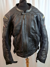 RST  Leather Padded Motorcycle Jacket 46 XL Black A3756 *Needs Replacement Zip*