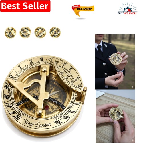 Brass sundial compass - brass,