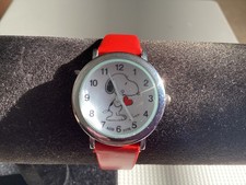 Snoopy Watch With Red Heart And White Dial Red Strap