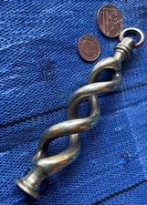 Toilet cistern pull Blind ANTIQUE Old VINTAGE light c1890 cast brass 150x26mm