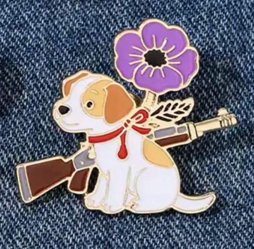 Purple poppy dog remembering - purple, &