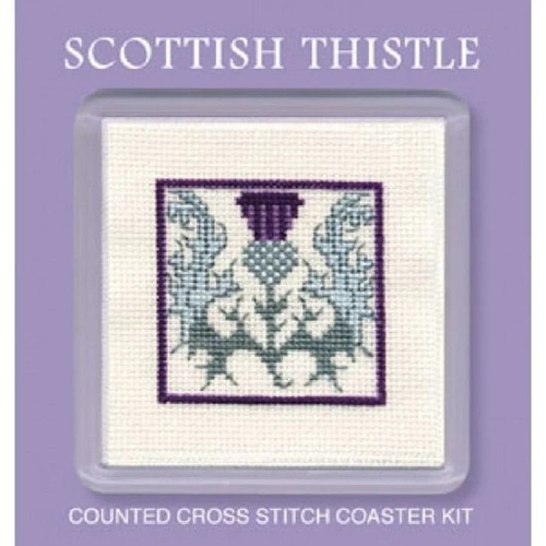Scottish thistle coaster - coaster, cross