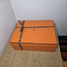 HERMÈS Orange Gift Empty Box/ Tissue Paper Ribbon. 36cm-29cm-9cm