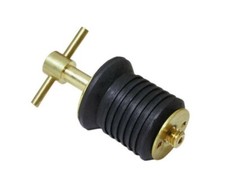 Attwood 25mm / 1" Brass Screw Handle Expanding Boat Drain Plug/Bung