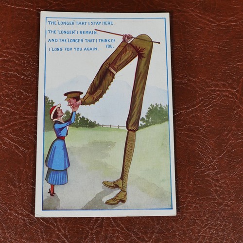 Postcard comic ww1 very tall - ww1,