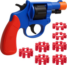 Kids Plastic Toy Gun with 8 Shot Ring Caps - Loud Sound Effects, Western Style, 