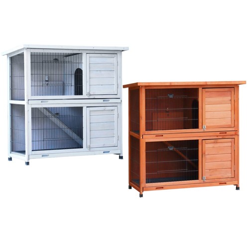 Outdoor indoor rabbit - hutch, w/