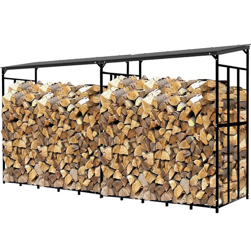 Outdoor metal log store - outdoor,