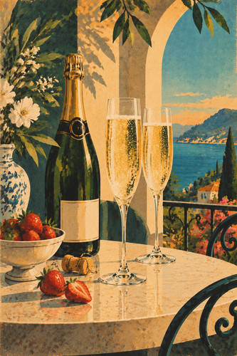 Champagne bubbles print - 93.,