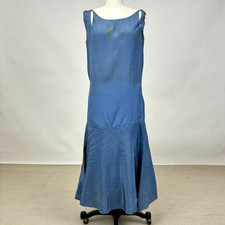 Antique 1920s Blue Silk