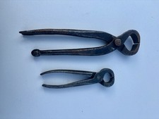 Vintage Blacksmith Farrier End Cutting Nippers / Pincers x2 – Rustic Hand Tools