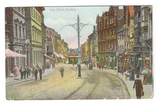 Old postcard 1907 reading - postcard,