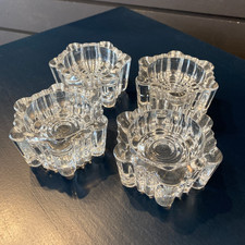 Vintage Clear Glass Piano Caster/ Insulator  Set of 4 Victorian Glass Insulators