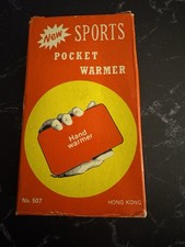 Boxed Vintage Hot Pocket Warmer with Pouch and box of 12 Solid Fuel sticks. 