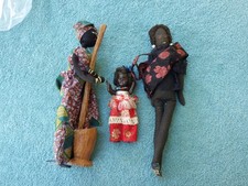 VINTAGE 3 X AFRICAN COSTUME SOUVENIR DOLLS 