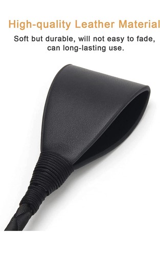 Horse crop black faux leather - faux,