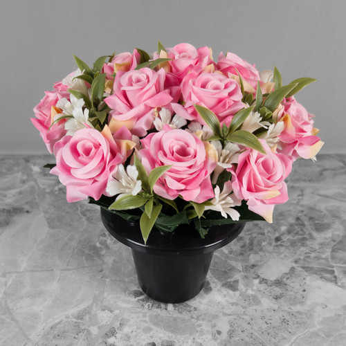 Grave pot artificial - pot, silk