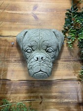 STONE GARDEN BOXER DOG HEAD