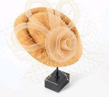 Pretty Hair Facinator. Beige Coffee Coloured. Wedding Bridal Mother Of The...