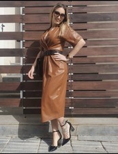 Zara leather dress Midi