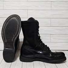 CORCORAN 975 Jump Boot 10.5 D Black Leather Combat Boots MADE IN USA Cap Toe 