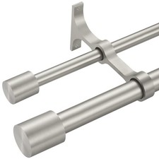 Brushed Nickel Double Curtain