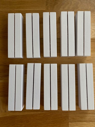 White wooden card stands - wooden,