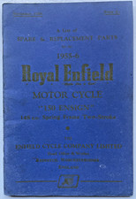 Royal Enfield 150cc Ensign Spares & Replacement Parts Book 1955-6 Original Item
