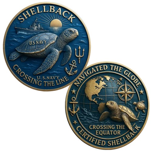 Navy shellback challenge coin - navy,