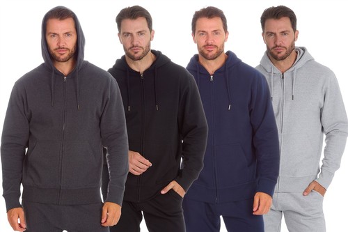 Mens zip hooded jacket brushed - hooded,