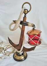 Nautical Anchor Hanging Lantern Table Lamp Antique Rare 60's-70's 