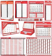 2026 Wall Calendar Slim Calendar A4 A3 Large Month to View, Easy View Planner UK