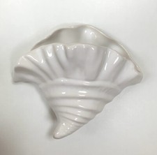 Vintage Sylvac Shell Pottery Wall Pocket Art Deco White