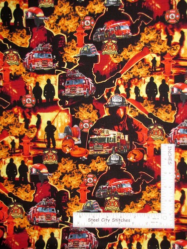 Firefighter fire truck fabric - fire,