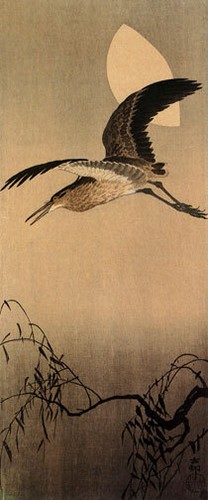 Heron with moon 22x30 - with,
