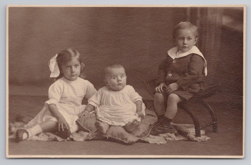 Postcard antique photo three - photo,