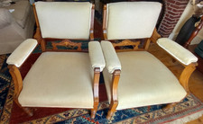 2 identical victorian chairs