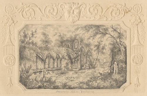 Antique drawing the ruins - antique,