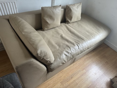 Leather chaise long cream - chaise,