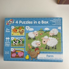 Galt Toys | 4 Puzzles in a Box | Farm Edition | Fun Puzzle Activity Set For Kids